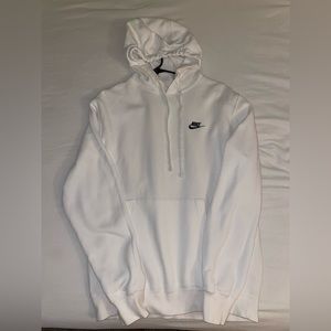 Nike Men's Sportswear Club Fleece Hoode (White/Back) Size Medium